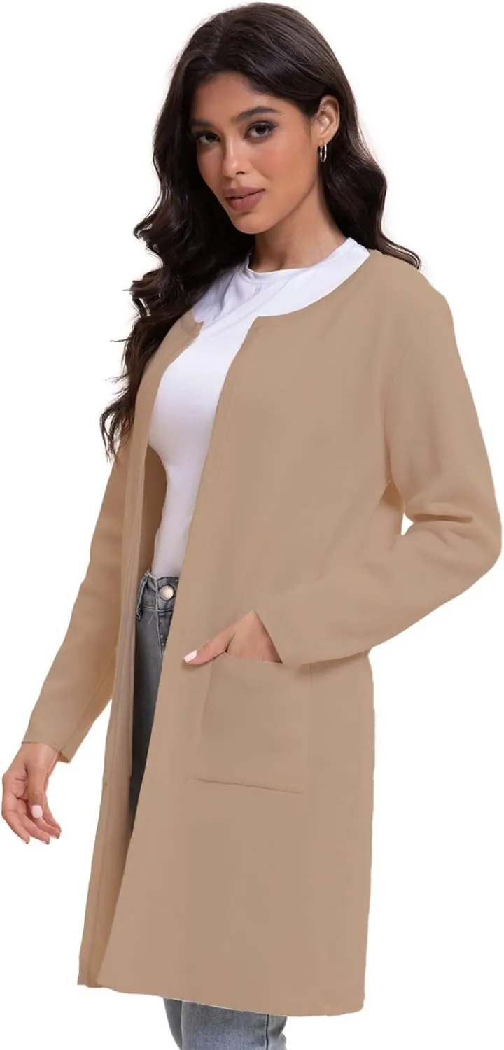 Cardigan Sweaters for Women Open Front Long Trench Coats Jacket Fall Winter Coatigan