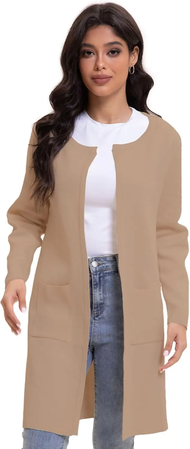 Cardigan Sweaters for Women Open Front Long Trench Coats Jacket Fall Winter Coatigan