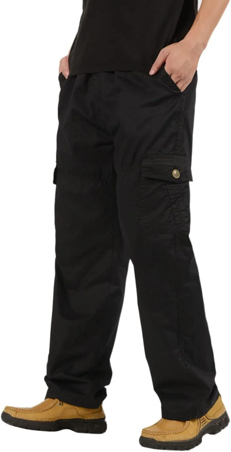 Cargo Pants for Men,Mens Joggers Pants Casual Cotton Drawstring Chino Cargo Pants Hiking Jogging Sweatpants