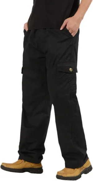 Cargo Pants for Men,Mens Joggers Pants Casual Cotton Drawstring Chino Cargo Pants Hiking Jogging Sweatpants