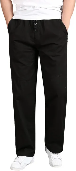 Cargo Pants for Men,Mens Relaxed Fit Cargo Pants Casual Drawstring Outdoor Athletic Jogger Sports Trousers