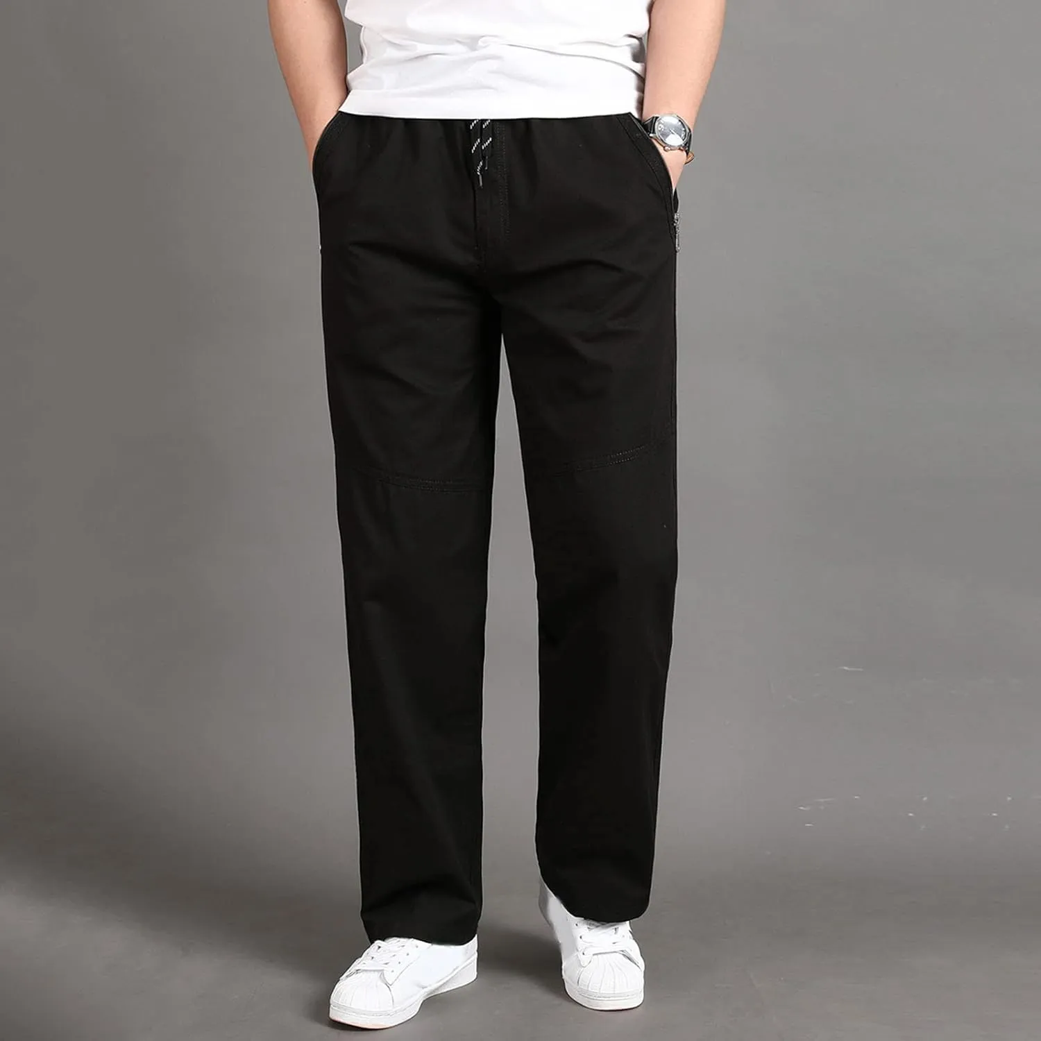 Cargo Pants for Men,Mens Relaxed Fit Cargo Pants Casual Drawstring Outdoor Athletic Jogger Sports Trousers