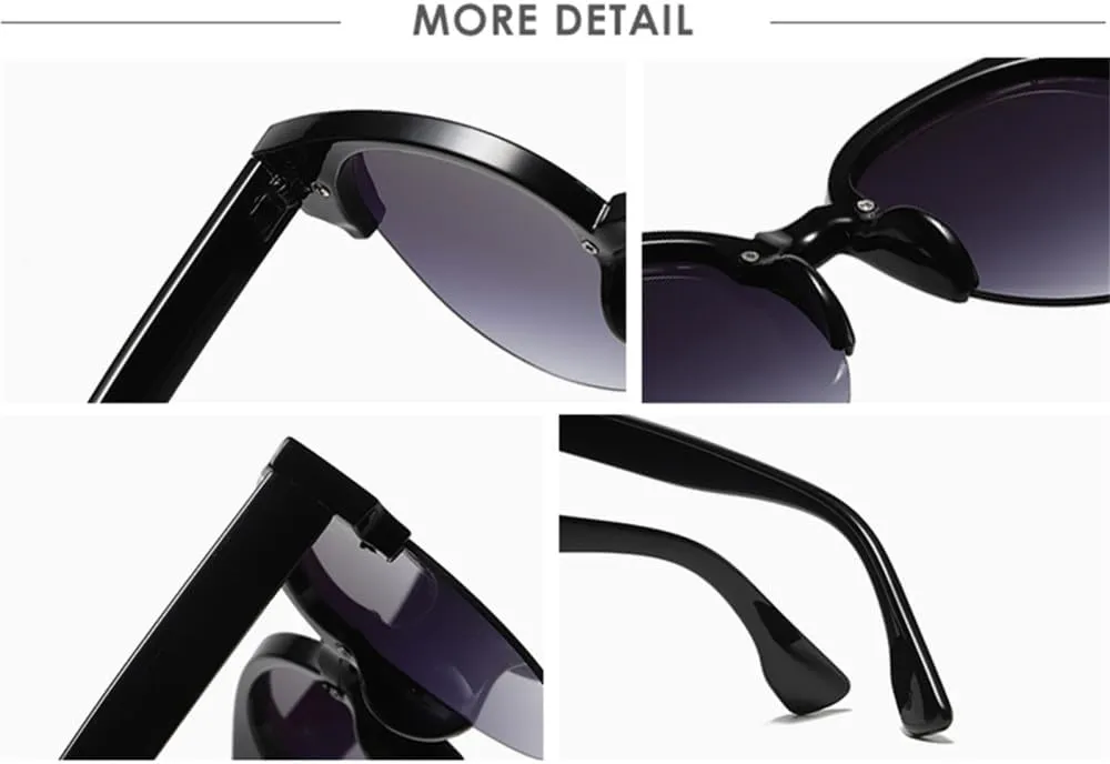 Cat Eye Sunglasses Women Round Gradient Lens Sun Glasses Female Vintage Shades Eyewear UV400