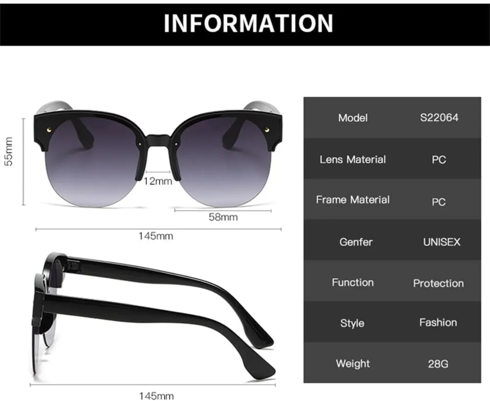 Cat Eye Sunglasses Women Round Gradient Lens Sun Glasses Female Vintage Shades Eyewear UV400