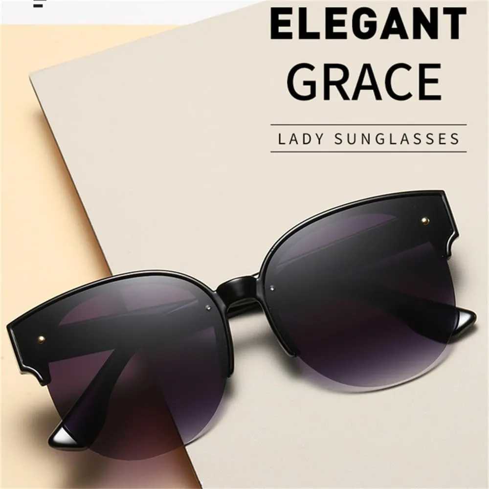 Cat Eye Sunglasses Women Round Gradient Lens Sun Glasses Female Vintage Shades Eyewear UV400