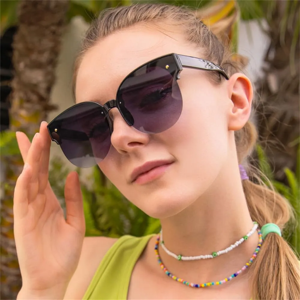 Cat Eye Sunglasses Women Round Gradient Lens Sun Glasses Female Vintage Shades Eyewear UV400