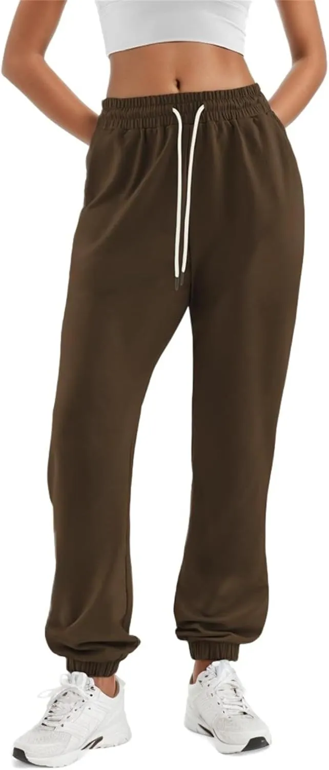 Cinch Bottom Sweatpants Women Baggy High Waisted Sweatpants Athletic Sweat Pants Workout Cotton Joggers with Pockets