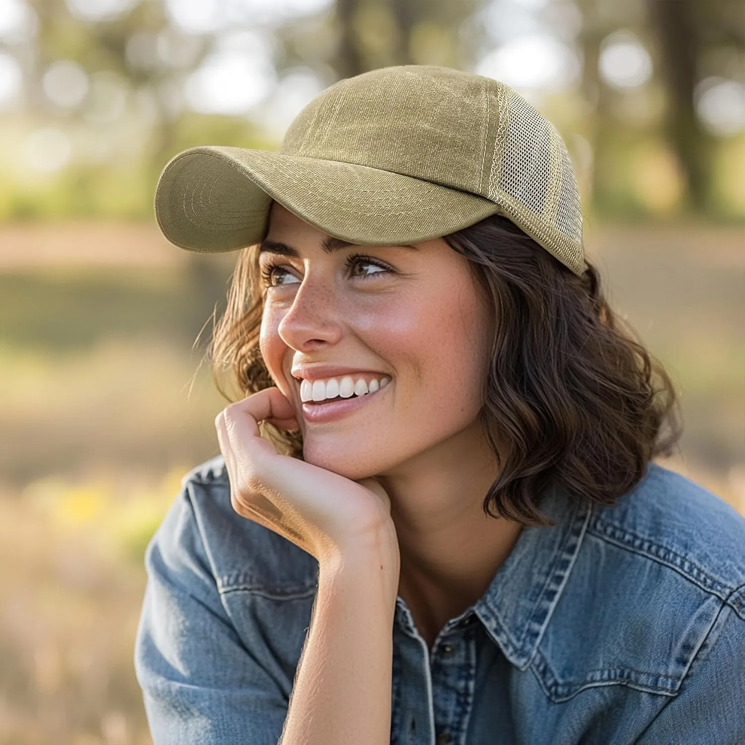 CLAPE Mesh Baseball Cap Summer Breathable Trucker Mesh Hat Golf Dad Hats Quick Dry Cool Hats Outdoor Sports Running Cap