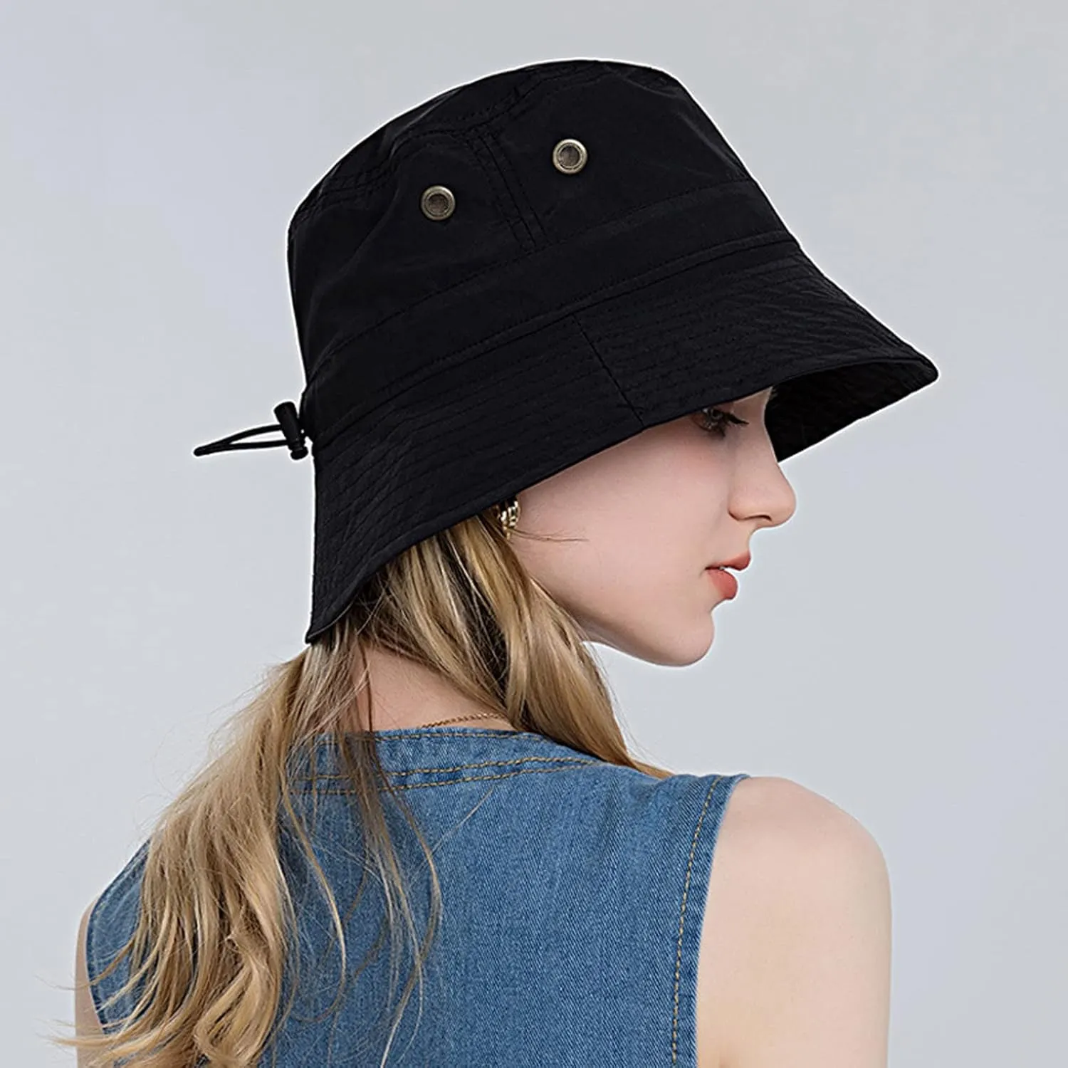 Cotton Bucket Hat for Women Men Wide Brim Solid Colors Sun Hats Unisex Outdoor Sports Fisherman Cap