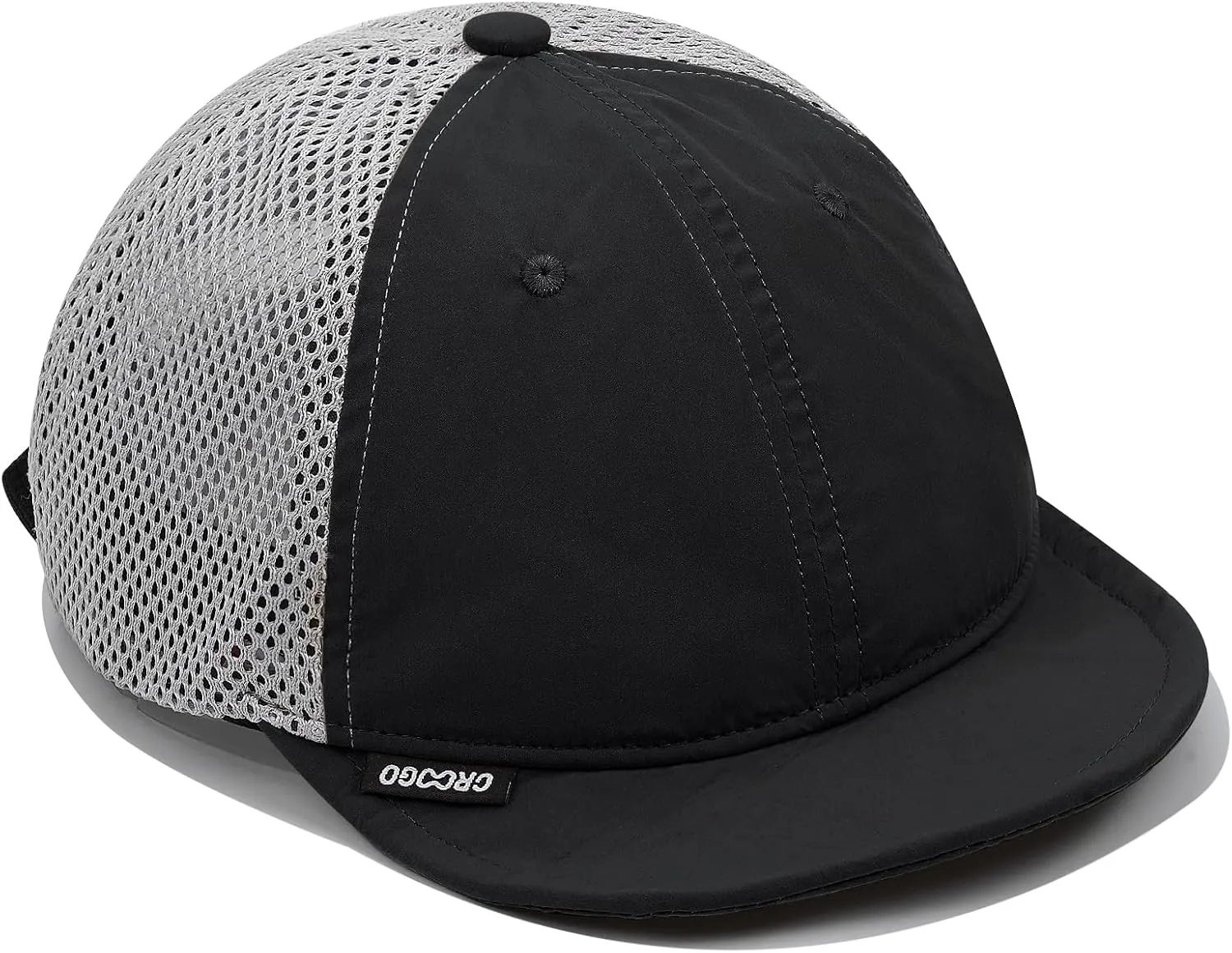 Croogo Breathable Short Brim Baseball Cap Mesh Trucker Hat Soft Flat Bill Dad Hats Lightweight Ultra Thin Sport Sun Cap