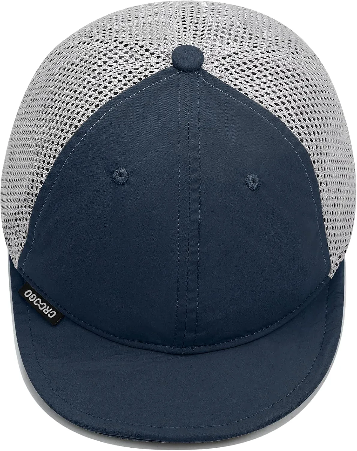 Croogo Breathable Short Brim Baseball Cap Mesh Trucker Hat Soft Flat Bill Dad Hats Lightweight Ultra Thin Sport Sun Cap