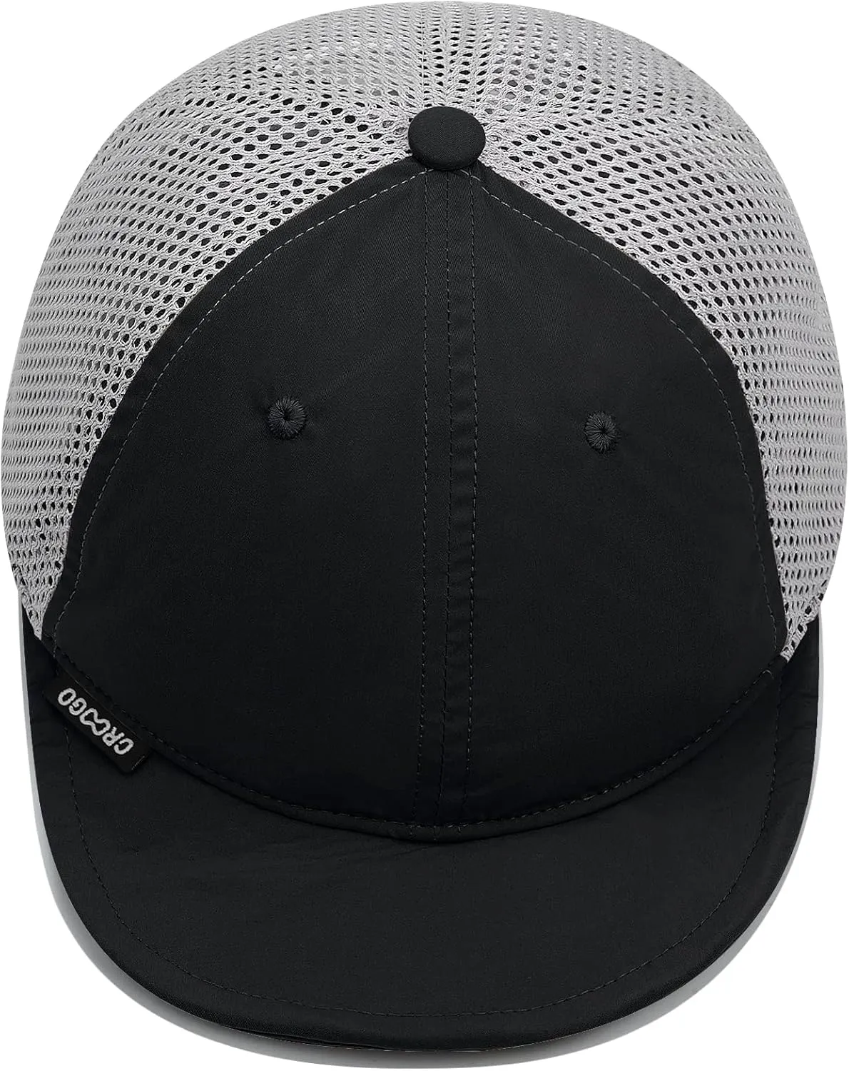 Croogo Breathable Short Brim Baseball Cap Mesh Trucker Hat Soft Flat Bill Dad Hats Lightweight Ultra Thin Sport Sun Cap