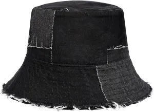 Denim Bucket Hat for Women Festival Safari Boonie Packable Cap Washed Summer Beach Sun Hats