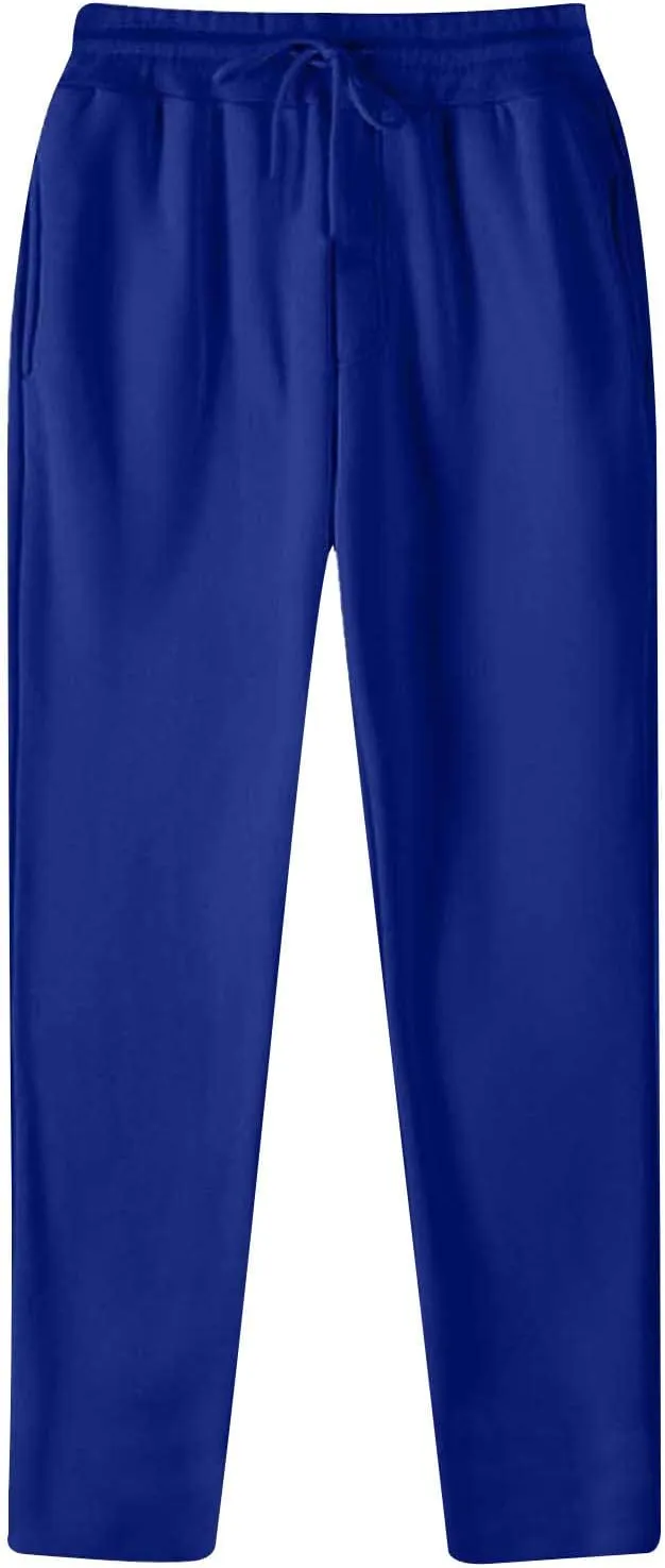 Dgoopd Sweatpants for Men Baggy Fleece Athletic Pants Open Bottom Casual Pants Elastic Waist Workout Joggers with Pockets