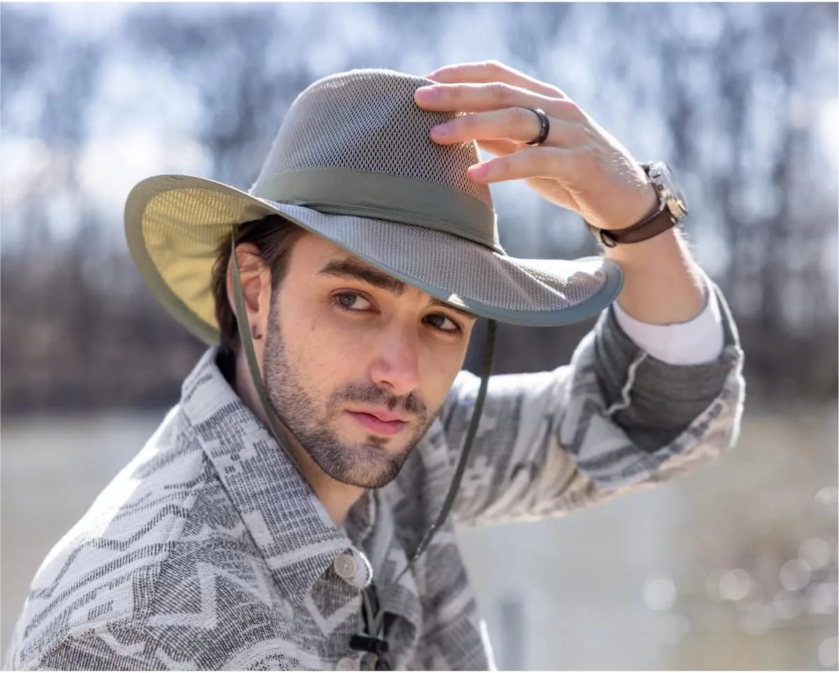 Dorfman Hat Co. Men's 1 Piece Suplex Pinch Front Safari Hat