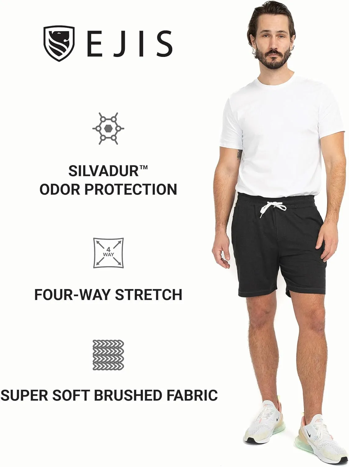 Ejis Men's Athletic Shorts - Quick Dry Gym, Running