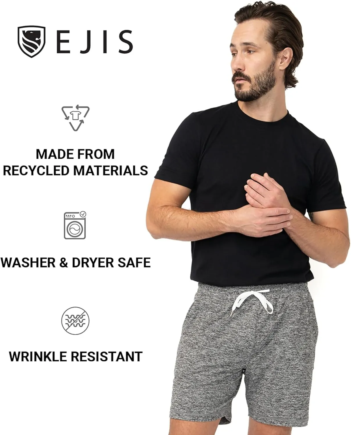 Ejis Men's Athletic Shorts - Quick Dry Gym, Running