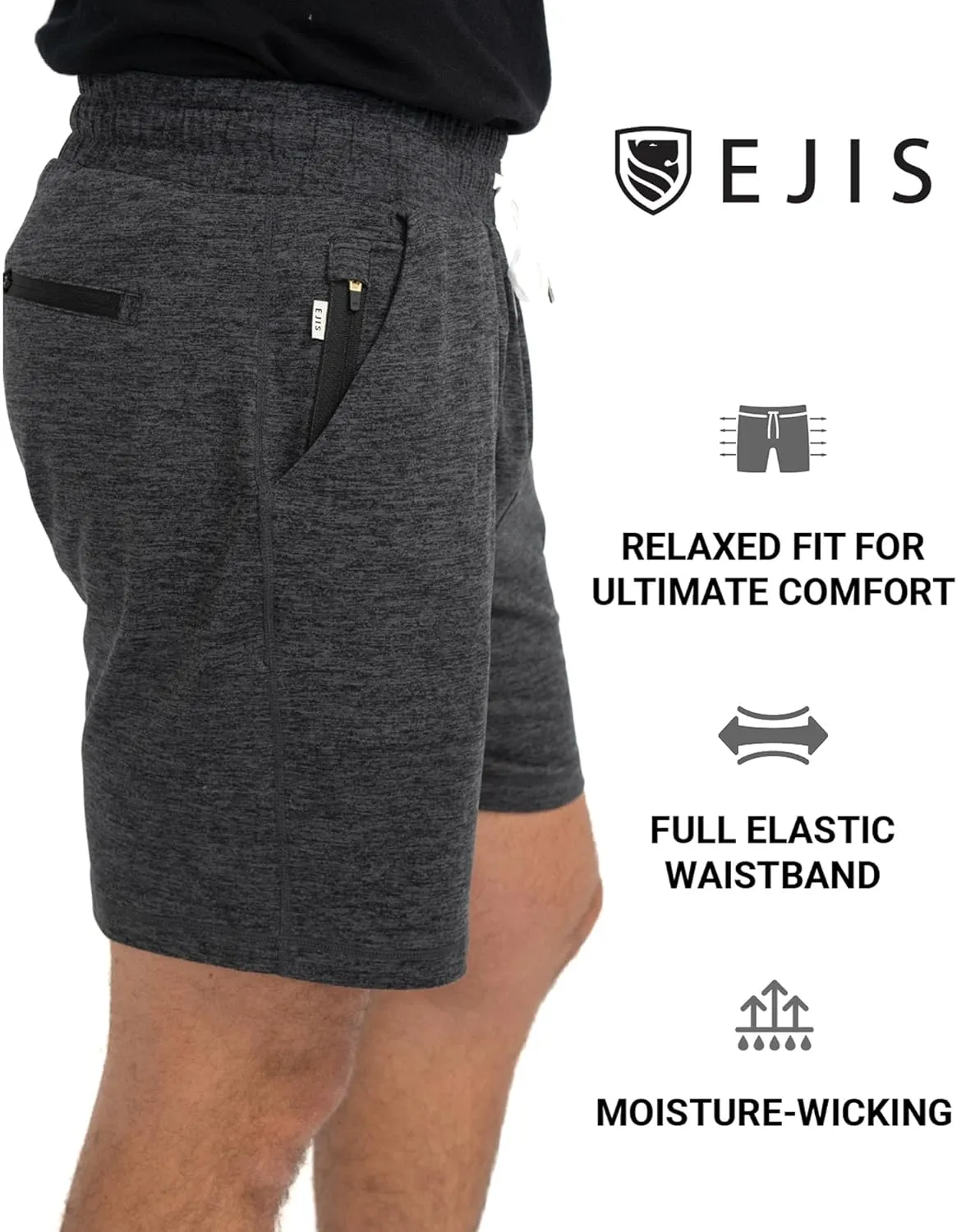 Ejis Men's Athletic Shorts - Quick Dry Gym, Running