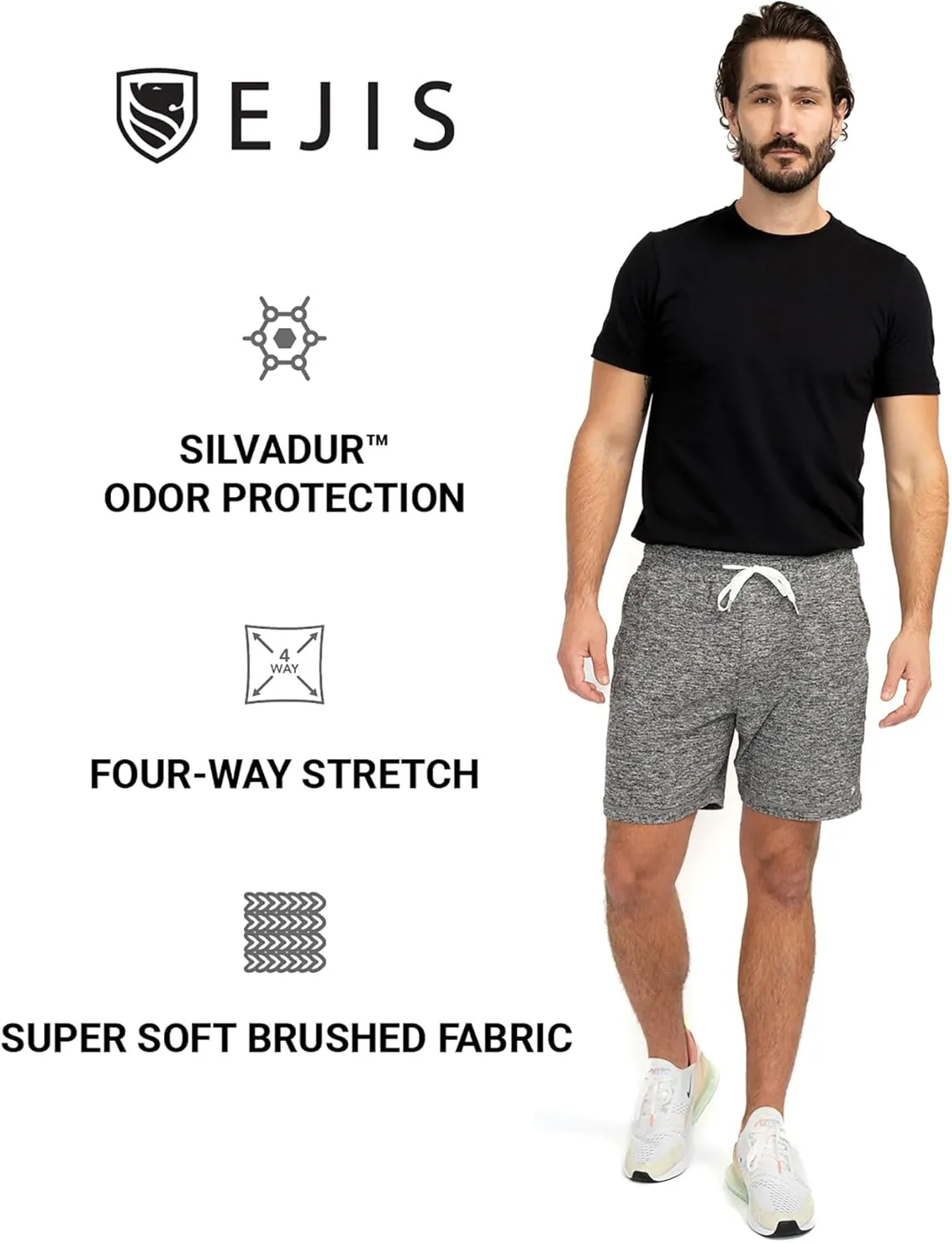 Ejis Men's Athletic Shorts - Quick Dry Gym, Running