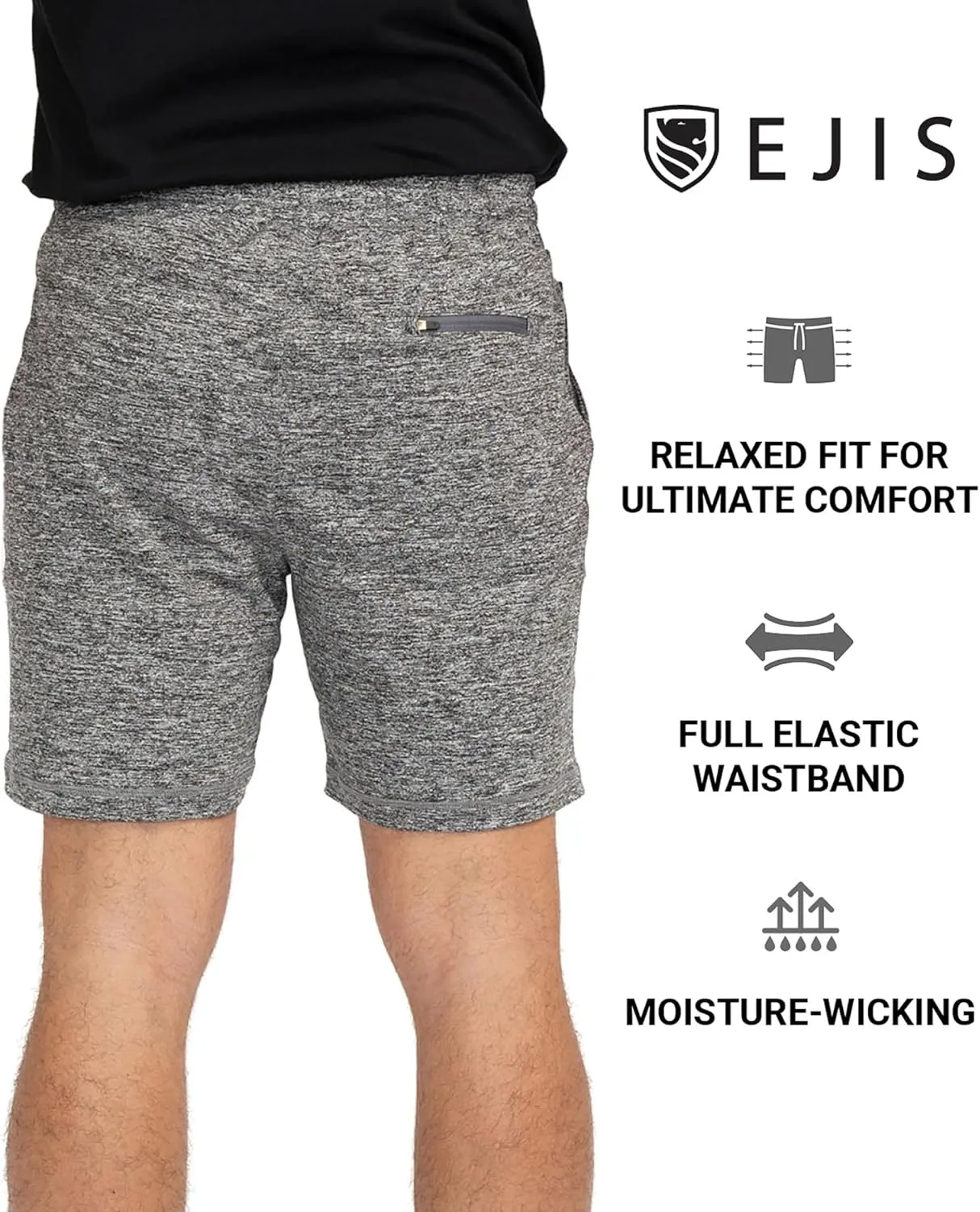 Ejis Men's Athletic Shorts - Quick Dry Gym, Running