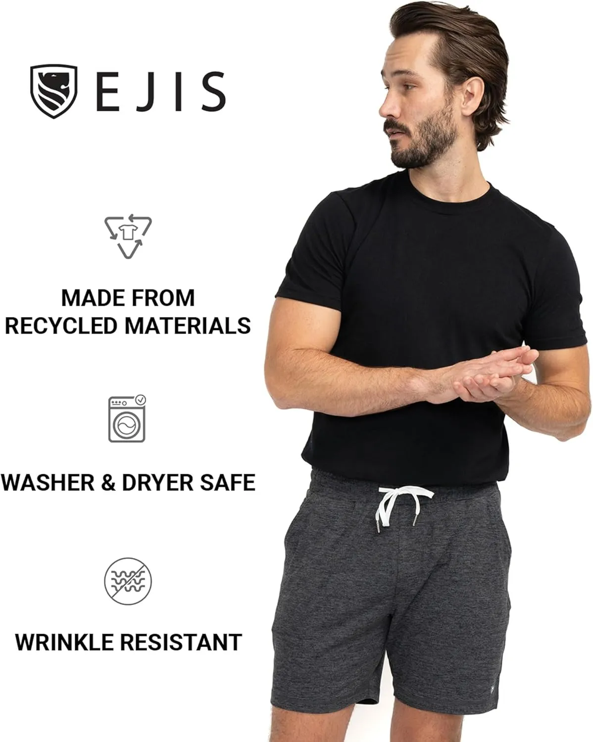 Ejis Men's Athletic Shorts - Quick Dry Gym, Running