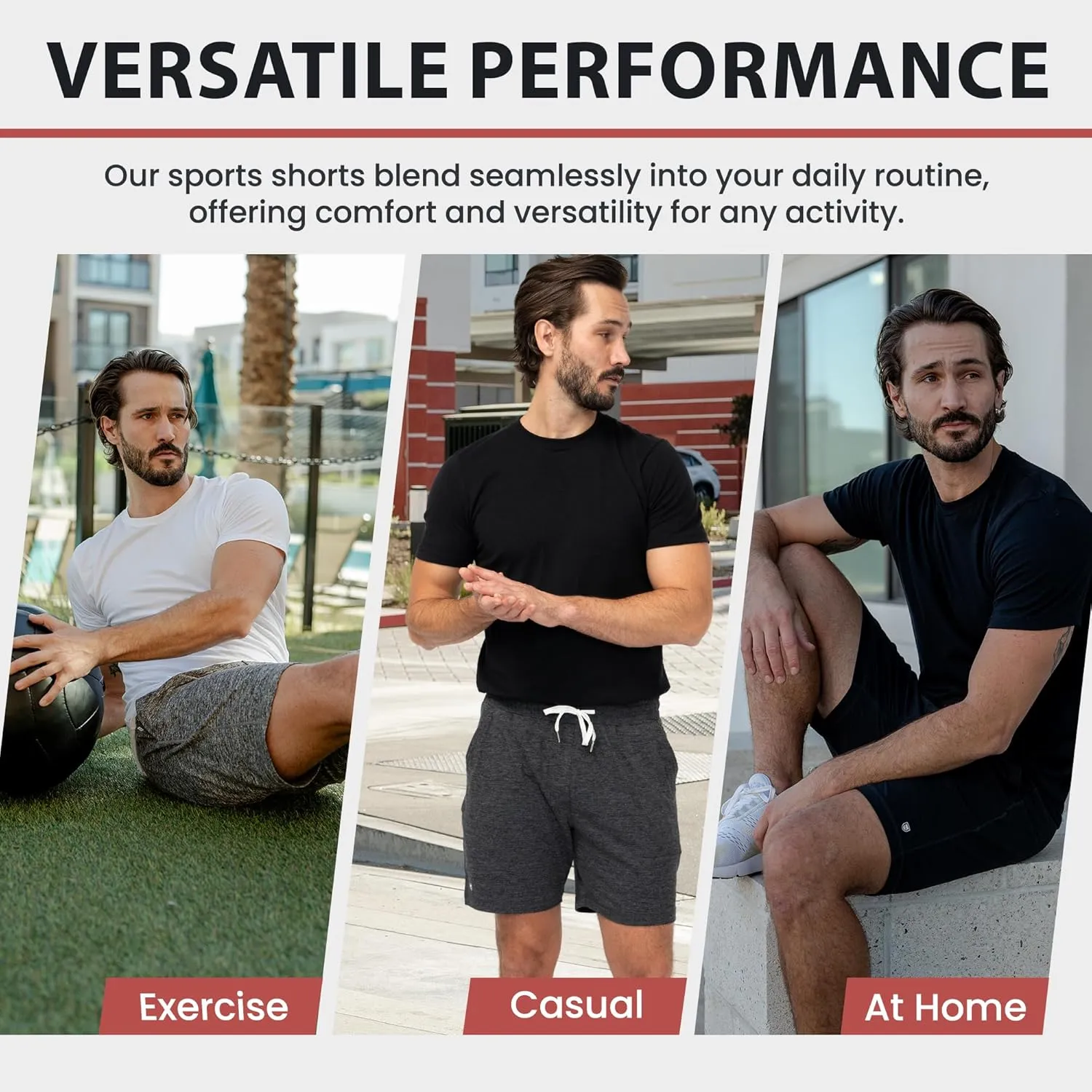 Ejis Men's Athletic Shorts - Quick Dry Gym, Running
