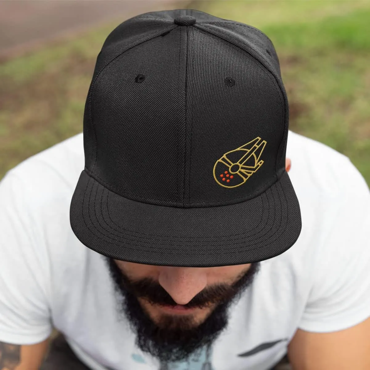 Falcon Outline Back Mesh Hat Casual Wear - Baseball Cap for Mens & Womens Breathable Mesh Adjustable Snapback Strap