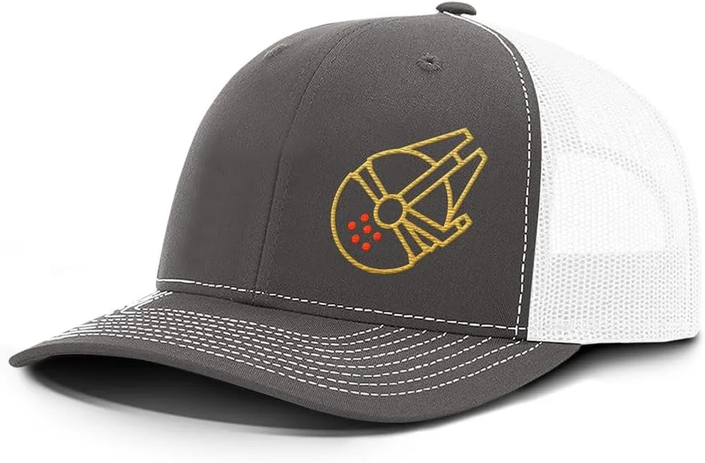 Falcon Outline Back Mesh Hat Casual Wear - Baseball Cap for Mens & Womens Breathable Mesh Adjustable Snapback Strap