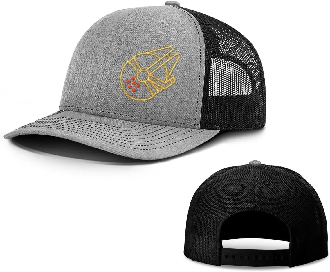 Falcon Outline Back Mesh Hat Casual Wear - Baseball Cap for Mens & Womens Breathable Mesh Adjustable Snapback Strap