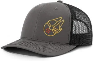 Falcon Outline Back Mesh Hat Casual Wear - Baseball Cap for Mens & Womens Breathable Mesh Adjustable Snapback Strap