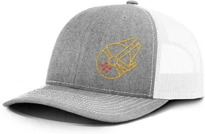 Falcon Outline Back Mesh Hat Casual Wear - Baseball Cap for Mens & Womens Breathable Mesh Adjustable Snapback Strap