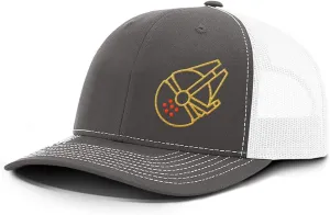 Falcon Outline Back Mesh Hat Casual Wear - Baseball Cap for Mens & Womens Breathable Mesh Adjustable Snapback Strap