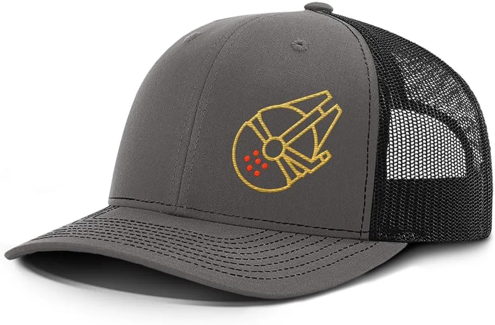 Falcon Outline Back Mesh Hat Casual Wear - Baseball Cap for Mens & Womens Breathable Mesh Adjustable Snapback Strap