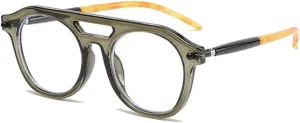 Fashion Double Bridges Women Sunglasses Clear Gradient Lens Shades UV400 Retro Men Rivets Sun Glasses