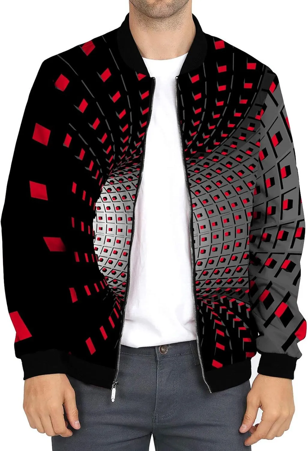 Faux Fur Jacket Men Mens Lightweight Jacket Autumn and Winter Printed Thin Jackets Casual Versatile Printed Jackets