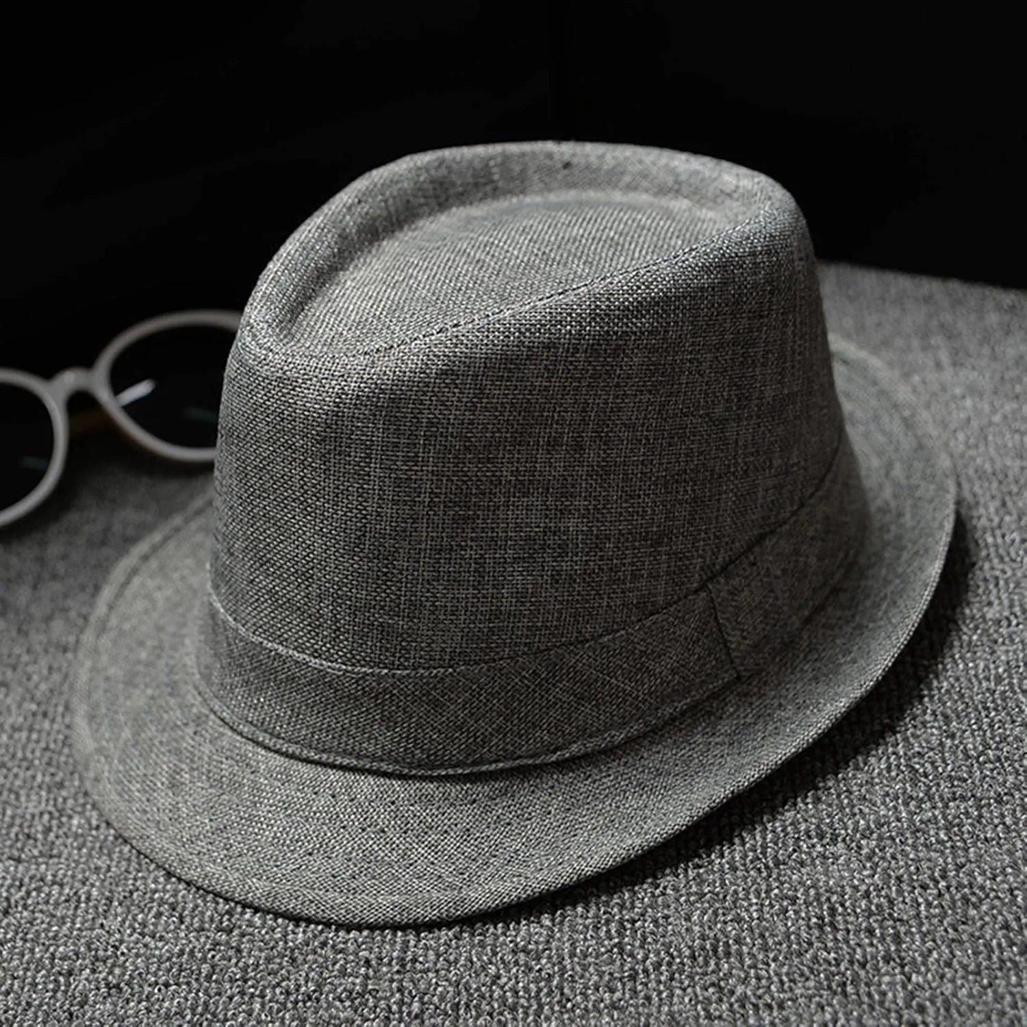 Fedora Hats for Men Women Classic Short Brim Manhatta Fedora Hat with Band Costume Accessory for Men Sun Hat