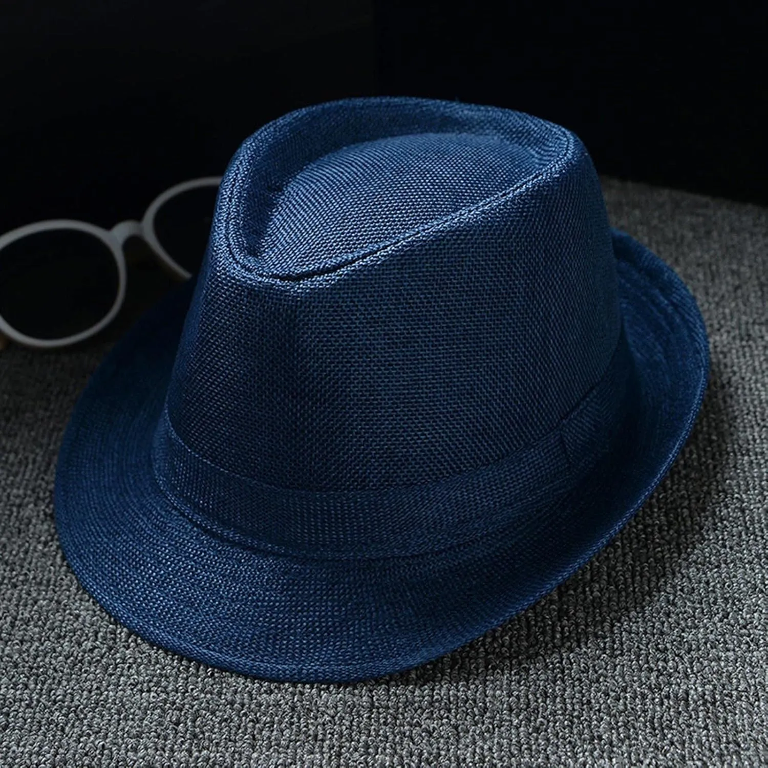 Fedora Hats for Men Women Classic Short Brim Manhatta Fedora Hat with Band Costume Accessory for Men Sun Hat