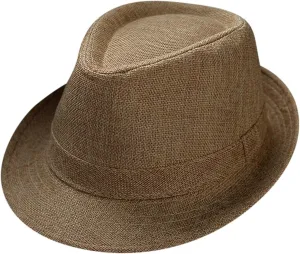 Fedora Hats for Men Women Classic Short Brim Manhatta Fedora Hat with Band Costume Accessory for Men Sun Hat