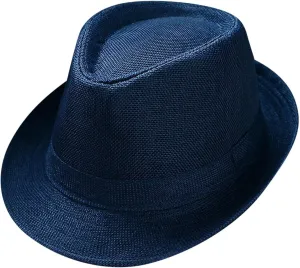 Fedora Hats for Men Women Classic Short Brim Manhatta Fedora Hat with Band Costume Accessory for Men Sun Hat