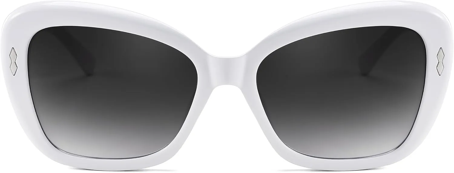 FEISEDY Sunglasses Womens, Vintage Square Cat Eye Sun Glasses, UV Protection Gradient Lens B9121