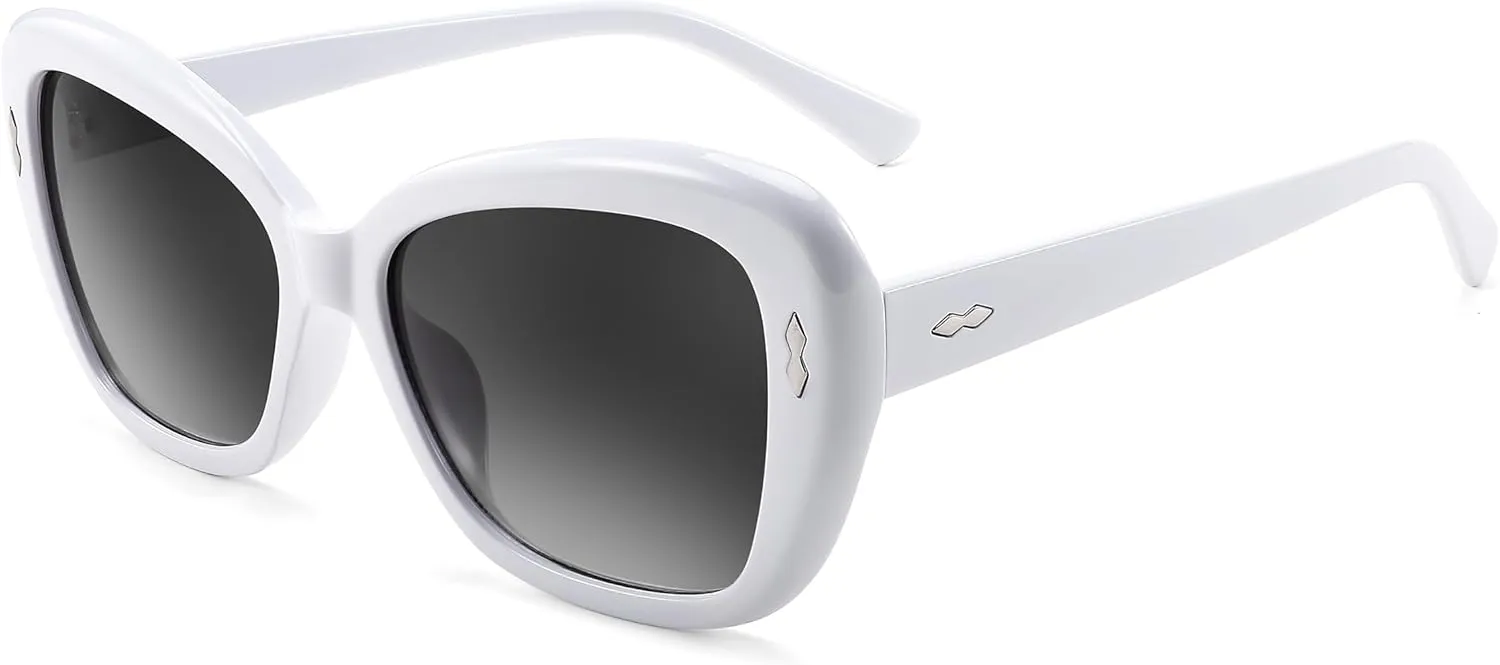 FEISEDY Sunglasses Womens, Vintage Square Cat Eye Sun Glasses, UV Protection Gradient Lens B9121
