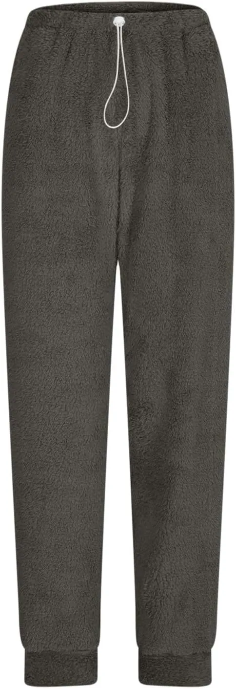 Fleece Sherpa Pajama Pants for Women 2024 Casual Fuzzy Warm Sweatpants Comfy Fluffy Lounge Sleepwear with Pockets