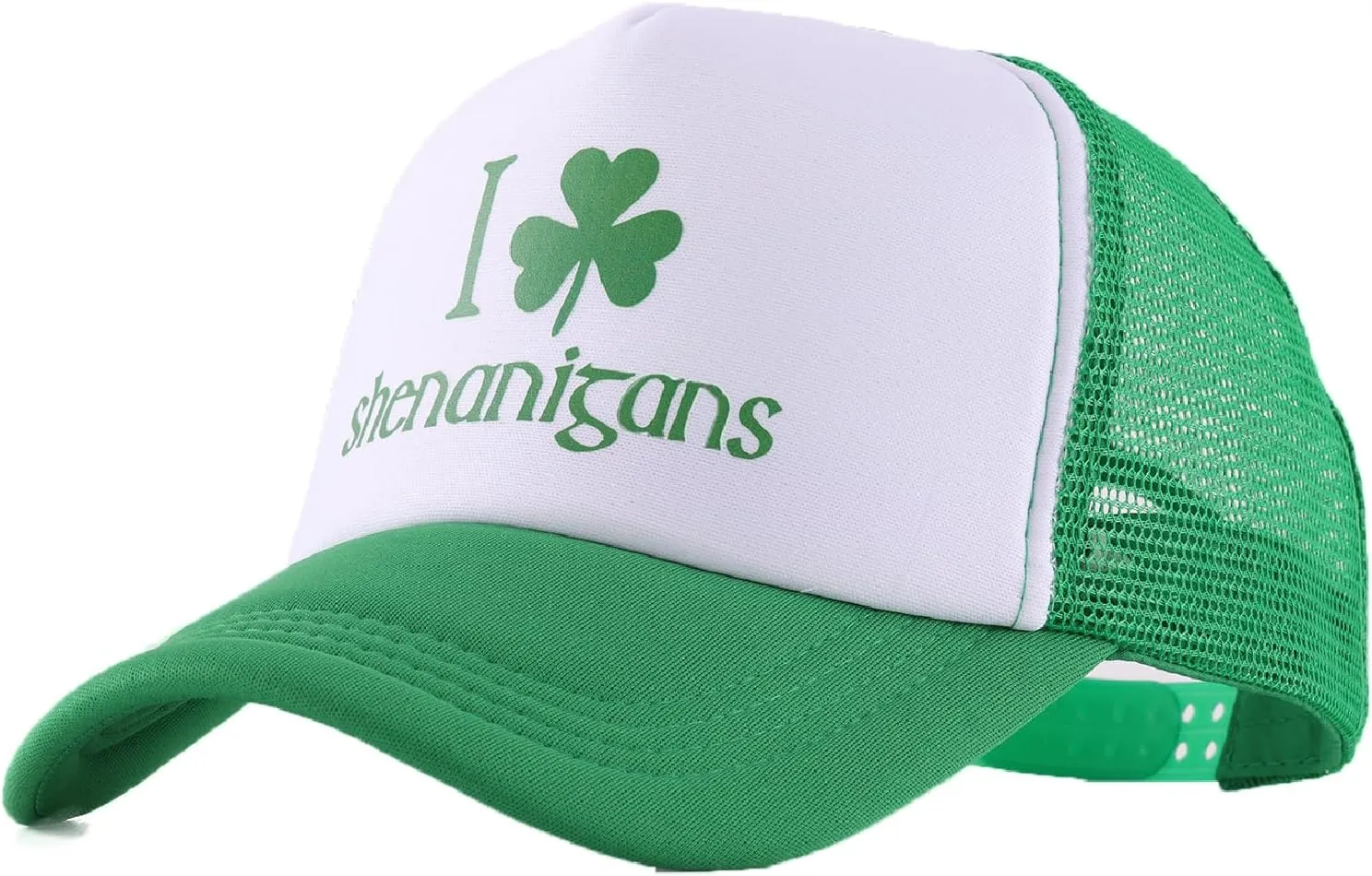 Funny St. Patrick's Day Hat St Pattys Day Party Baseball Cap Mesh Trucker Hat Shamrock