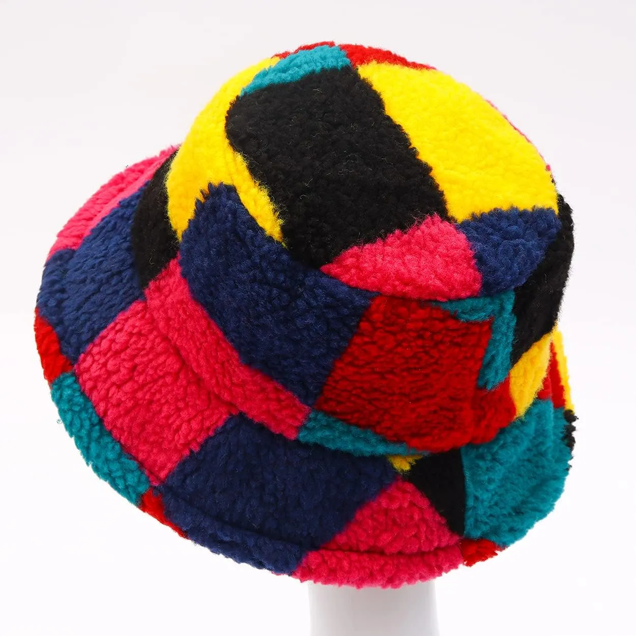Fuzzy Fur Bucket Hat for Women - Warm Plush Sherpa Winter Hat