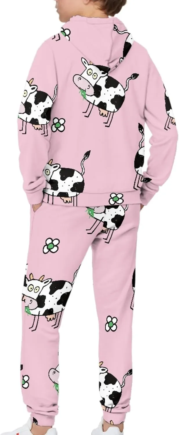 Girls' Active Sweatsuit - 2 Piece Casual Hoodie Sweatshirt and Jogger Sweatpants - Activewear Tracksuit for Girls