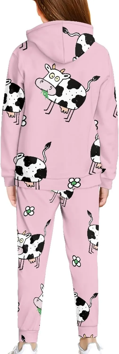 Girls' Active Sweatsuit - 2 Piece Casual Hoodie Sweatshirt and Jogger Sweatpants - Activewear Tracksuit for Girls