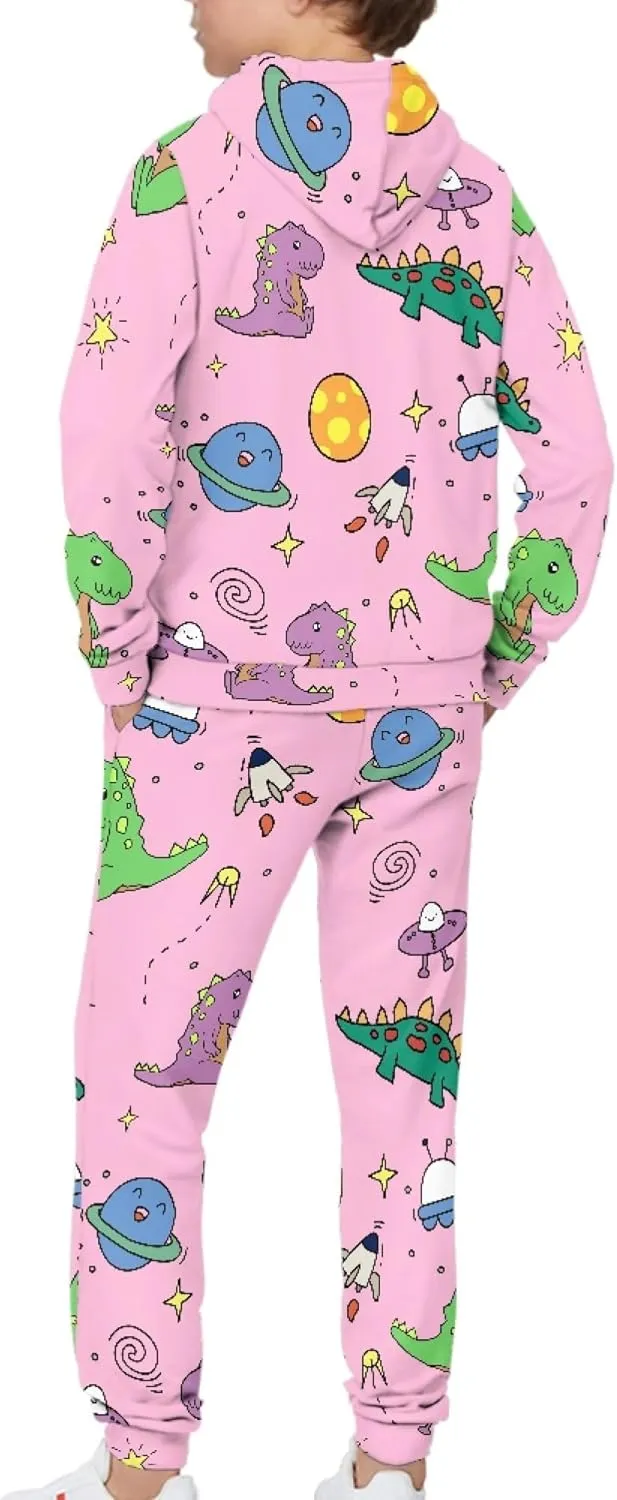 Girls' Active Sweatsuit - 2 Piece Casual Hoodie Sweatshirt and Jogger Sweatpants - Activewear Tracksuit for Girls