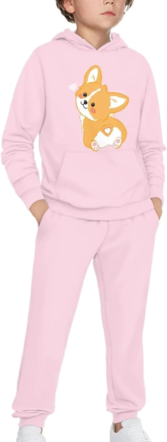 Girls' Active Sweatsuit - 2 Piece Casual Hoodie Sweatshirt and Jogger Sweatpants - Activewear Tracksuit for Girls