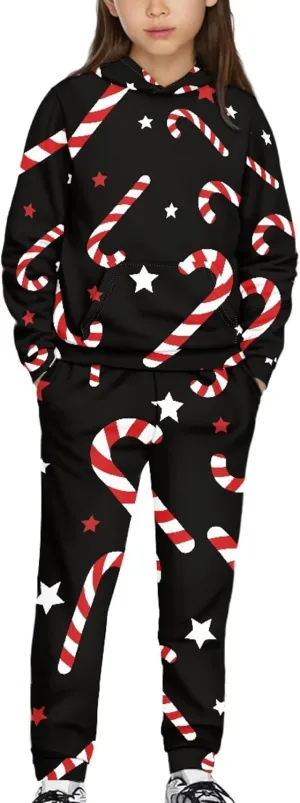 Girls' Active Sweatsuit - 2 Piece Casual Hoodie Sweatshirt and Jogger Sweatpants - Activewear Tracksuit for Girls