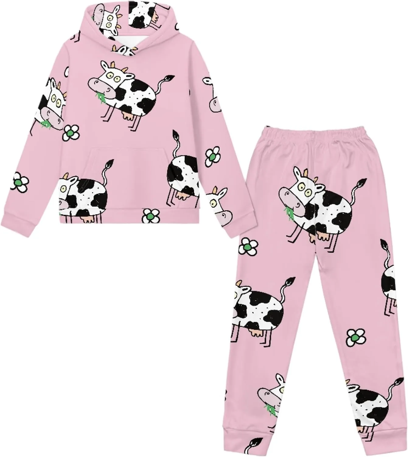 Girls' Active Sweatsuit - 2 Piece Casual Hoodie Sweatshirt and Jogger Sweatpants - Activewear Tracksuit for Girls